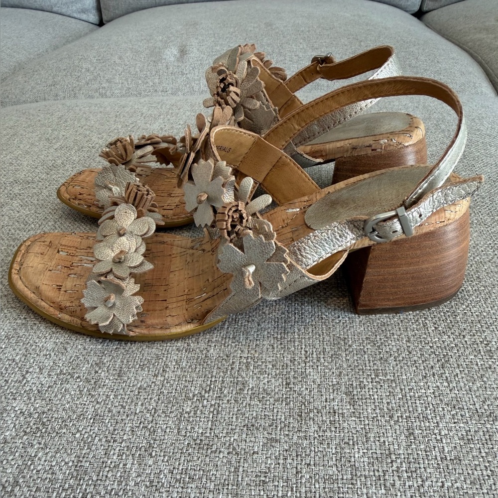 Born Floral metallic Embellished Sandals